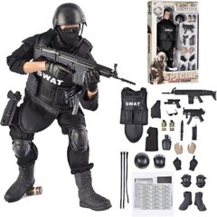 1/6 Figure Model Soldier SWAT Police Uniform Military Army Body with Weapon Suit