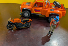 1985 Kenner M.A.S.K. Firecracker with Hondo MacLean & Motorcycle