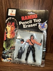 1986 Rambo Pencil Top Eraser ARCO Sylvester Stallone