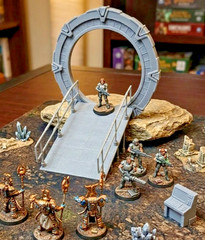 Stargate SG-1 32mm Miniature Portal with Ramp – Tabletop Terrain Scenery – Grey