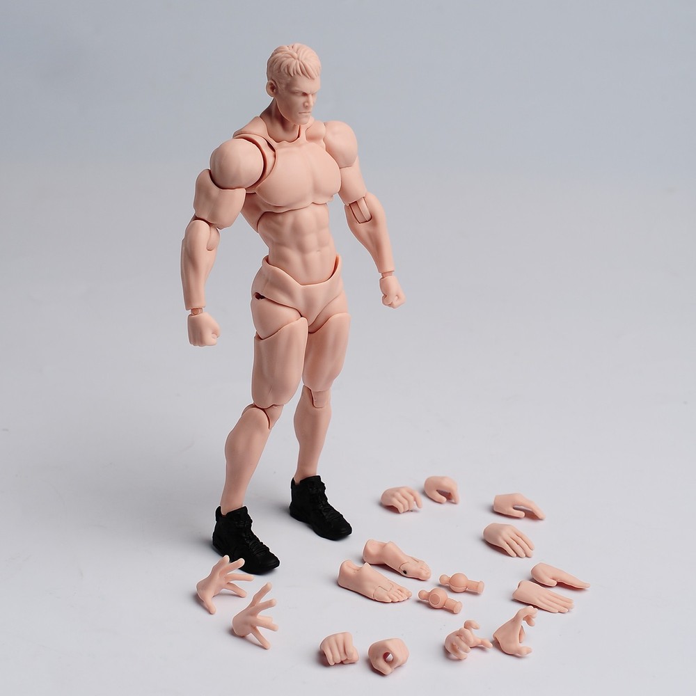 US Wind Toys 1/12 Pale Skin Flexible Man Jointed 6″ Male Figure Head Body Toy