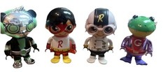 Ryan’s World Toys Lot Of 4 Figures 3″ Gator, Red Titan, Pilot And Panda Robot