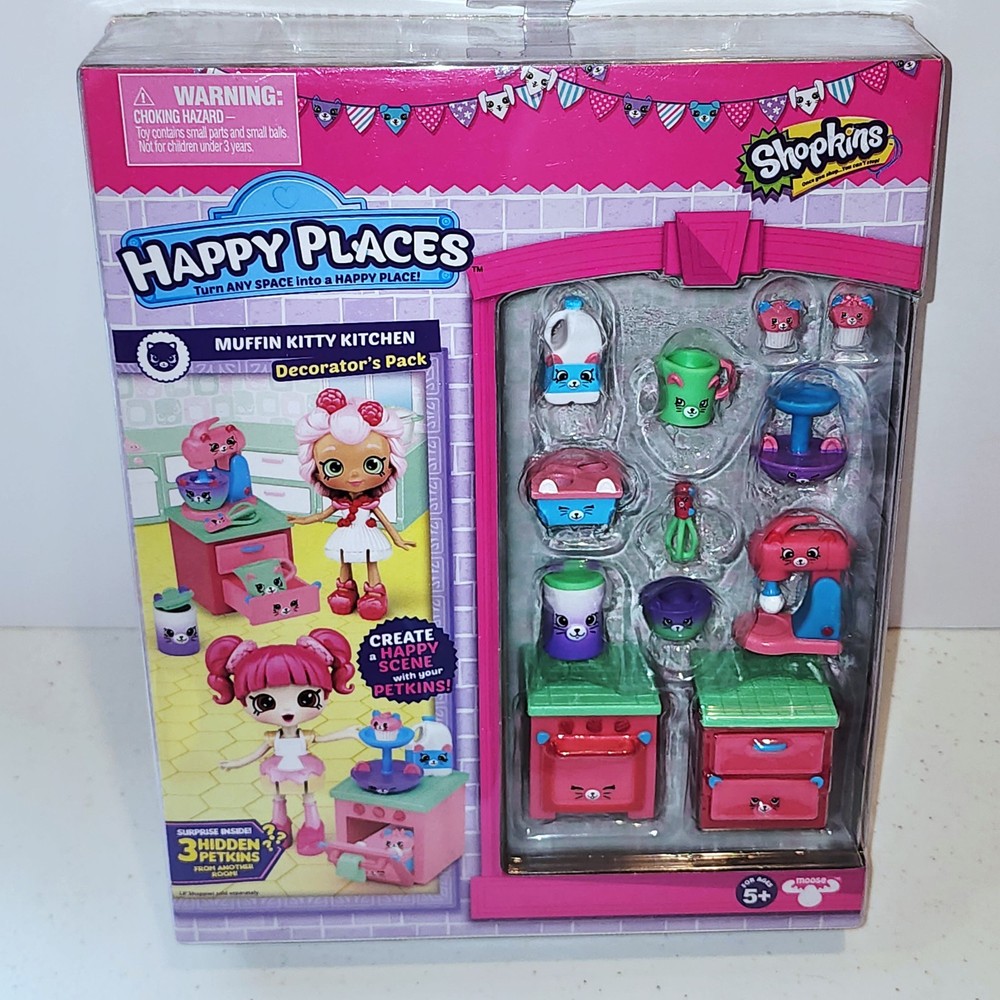Shopkins Happy Places Muffin Kitty Kitchen Decorator’s Pack Playset 56477
