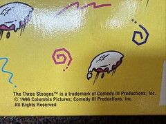 Vintage 1996 The Three Stooges Bendables 4 Pc Gift Set Real Hair Gordy Toys NOS