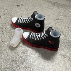 ATS-CON-BR: 1/12 casual Sneakers ankle adapters & box for 6″ figure – Black Red