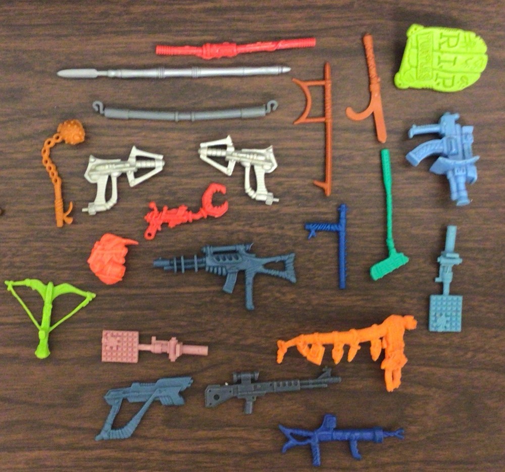 Vintage TMNT Action Figure Parts Weapons Accessories Lot Playmates