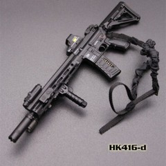 1/6 Scale HK416 Assault Rifle Weapon Gun Model For 12” Male Action Figure Body