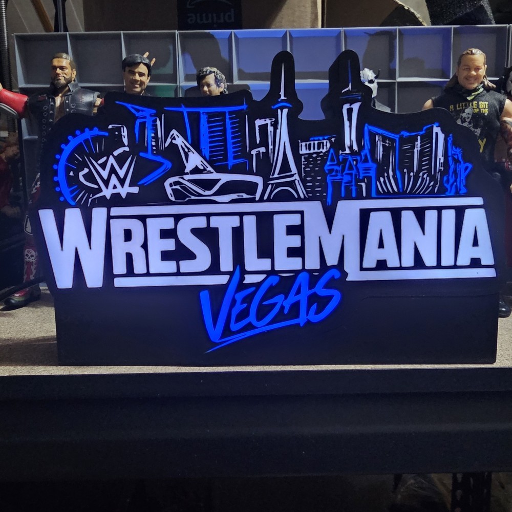 WWE Mattel WrestleMania 42 Vegas Logo Sound Reactive USB Lightbox Accessory