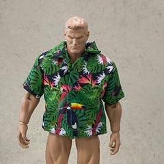 SU-JKHS-BLU-L: 1/12 Blue Hawaii Shirt for 6″ Muscular body or 7″ WWE Body