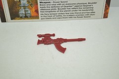 1986 Tonka Rock Lords Boulder Gun Power Sword Red Weapon Accessory Figure Card