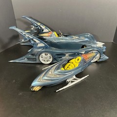 VTG 2 in 1 BATMOBILE & Robin MOTORCYCLE w Bonus Batman Action Figure MATTEL 2003