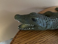 1 Large Realistic Lifelike Foam Alligator 44″ And 1 Soft Rubber Alligator 26″