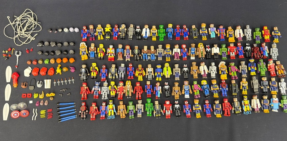 Marvel Minimates Huge Lot 108+ Spider-Man X-Men Hulk Venom Accessories