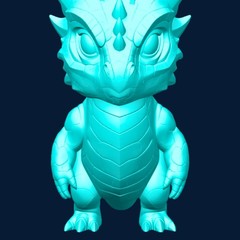 Frostbound Whelp Baby Dragon 3D Printed Figurine Wingless Ice Drake PLA