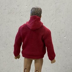 PB-HDST-MO: 1/12 dark red hoodie for Marvel Legends Spiderman Morales slim body