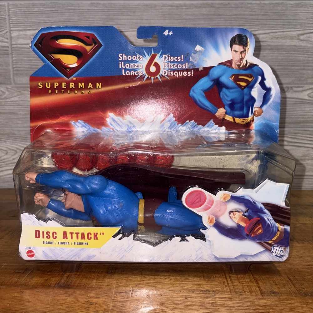 DC Comics DISC ATTACK FIGURE Man of Steel Superman Returns MIB 2006 Mattel