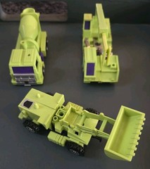 Constructicons (Mixmaster, Scavenger, and Hook) from the original TransformerG1