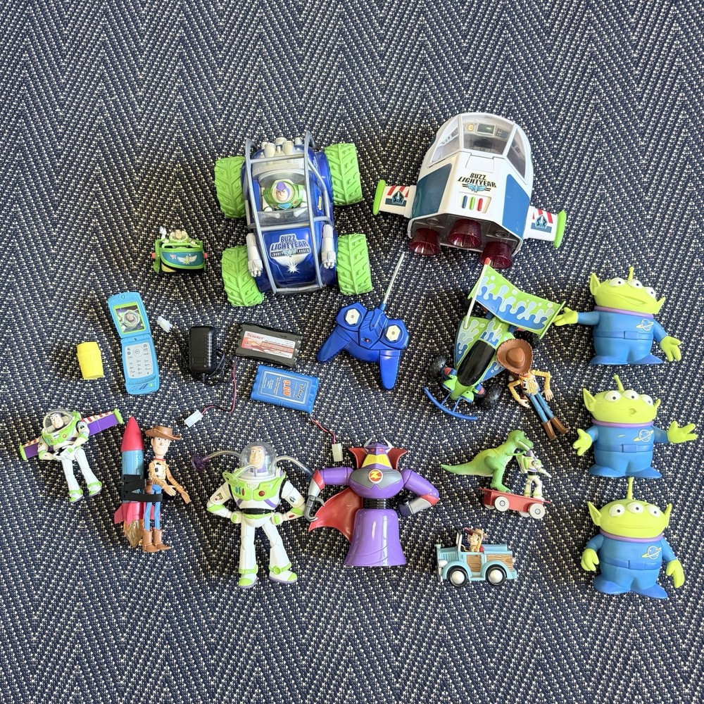 Toy Story Toys Lot Buzz Woody Green Aliens RC Rex Jessie Disney World Ride