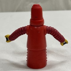 Vintage Unknown Red Hard PVC (Vinyl?) Robot Action Figure Posable Arms Retro