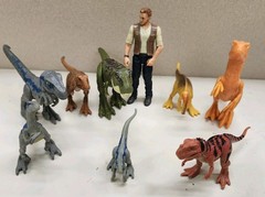 Jurassic World Minis Dinosaur Lot Of 8 Plus Owen Grady. T-rex Raptor Free Ship!