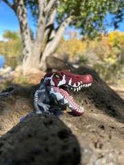 Chibi Spinosaurus, 3d printed figure painted, Jurassic Park 3