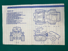 GI JOE Vintage BLUEPRINTS INSTRUCTIONS sheet SNOW CAT 1985