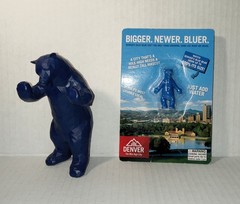 5″ BIG BLUE BEAR STATUE & GROWING BEAR Denver Colorado Convention Center NEW