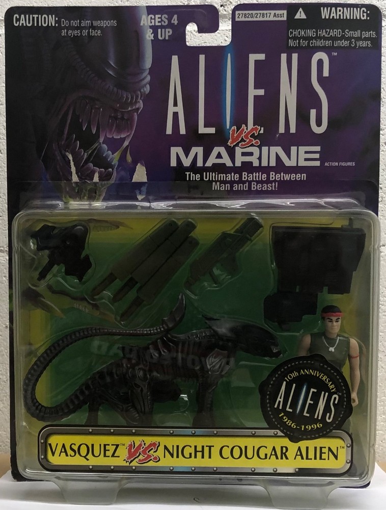 Aliens Movie Vs. Marine Vasquez Vs. Night Cougar Alien 5″ Kenner KB Toys READ!