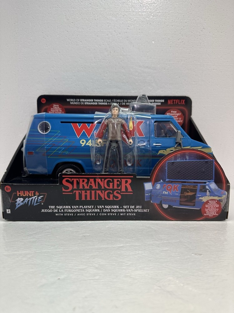 Stranger Things Squawk Van Playset Steve Hunt & Battle Scale WSQK Radio