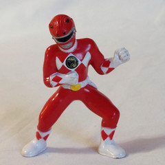 Vintage MM Power Rangers 5 piece set of 3″ Red Black Yellow Blue Pink 1994