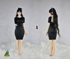 1/6 Female Ultra-thin Elasticity Sexy Hip Hugging Jumpsuit Skirt For 12″Figure