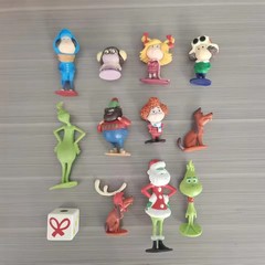 12 Piece Grinch Playset Figure Cake Topper Cindy Lou Who Max & More!