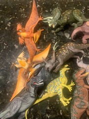 Lot of 13- Made in Indonesia-Dinosaurs With Moveable Arms and Legs 6”and Bigger