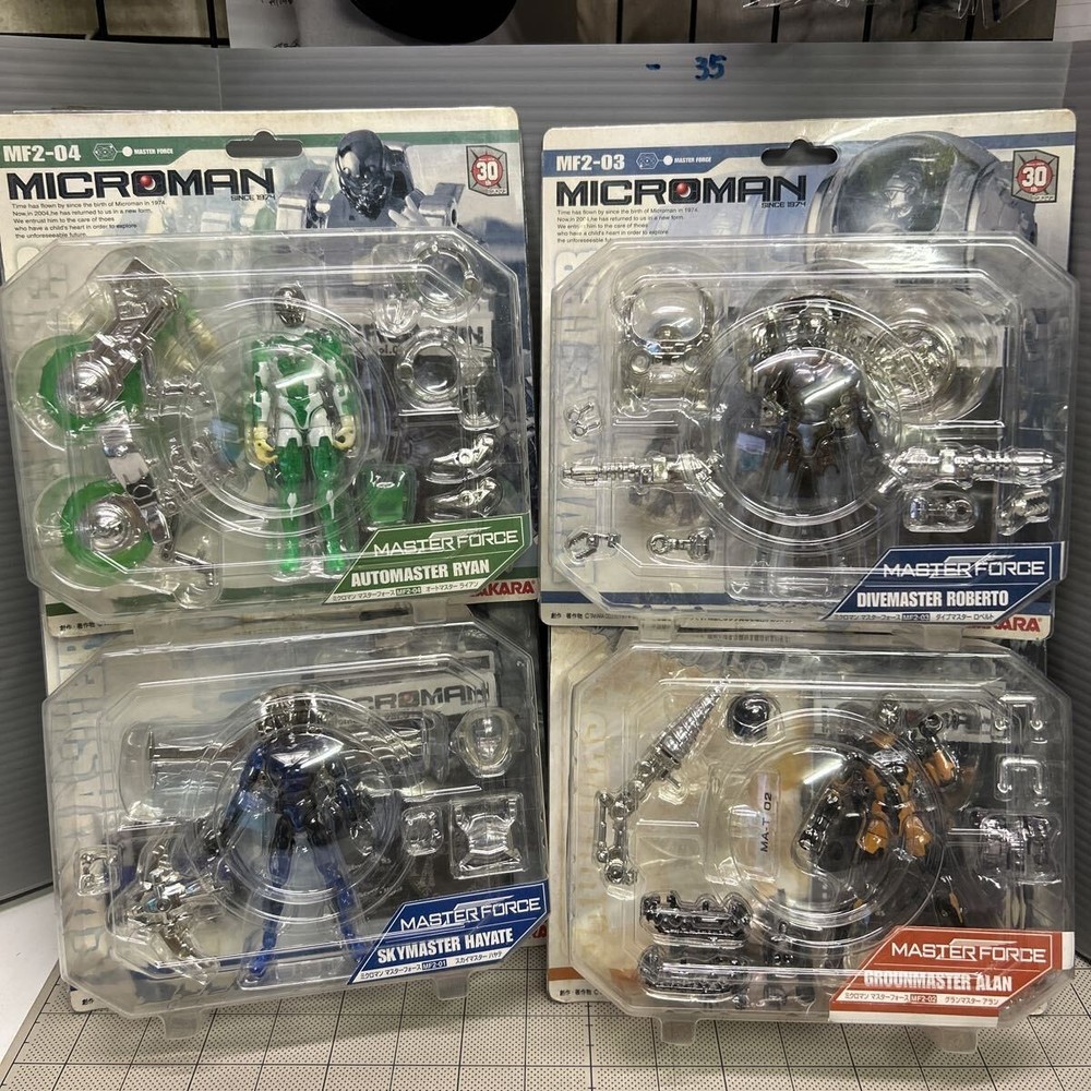 Takara Microman Micronauts Master Force Lot of 4 Figures MF2-01 MF2-02 MF2-03