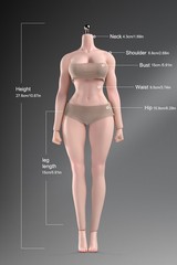 1/6 Female Natural Skin Big Bust Plump Silicone Seamless Body 12″ Action Figure