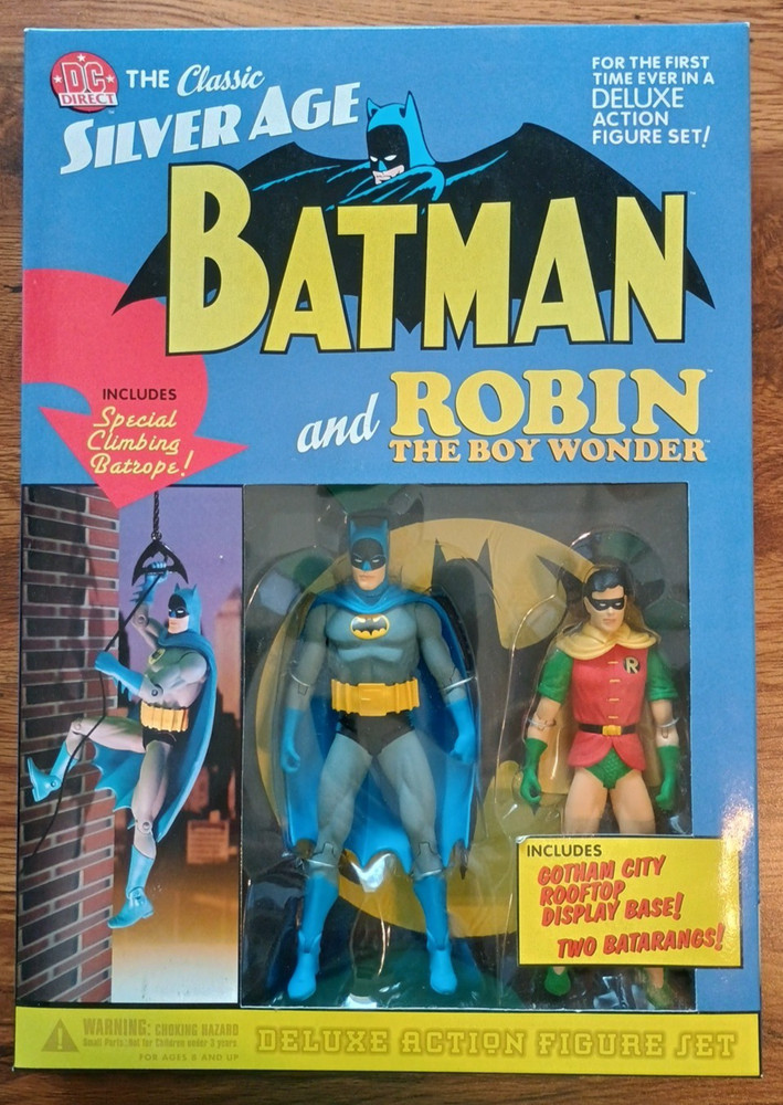 2003 DC Direct The Classic Silver Age BATMAN AND ROBIN Deluxe Action Figure Set