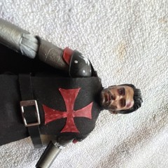 Knight Crusader Action Figure Black/Red/Silver w/ Sword & Cape