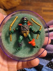 TMNT Fightin Gear Mini Michelangelo Loose 2.25″ Action Figure Playmates 2004