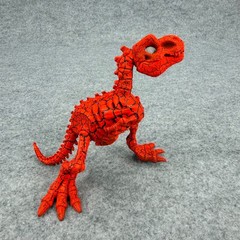 Skeleton Dinosaur Figure Red Black Crackle T-Rex 7” Posable Action Toy Zuru