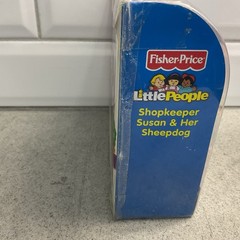 LITTLE PEOPLE SHOPKEEPER SUSAN & HER SHEEPDOG Puppy Food Bowl Very Rare READ