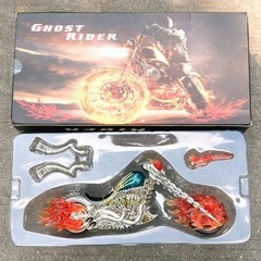 Ghost Rider Flame Motorcycle Chassis Desktop Model Ornament Boxed Figurines Gift