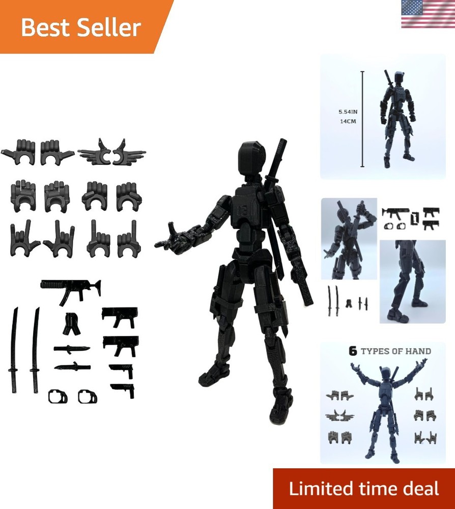 Elegant 5.54” T13 Articulated Figure – Customizable with 12 Unique Accessories