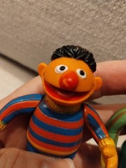 1985 Sesame Street Ernie & Bert 3″ Action Figures, Tara Toys, Vintage
