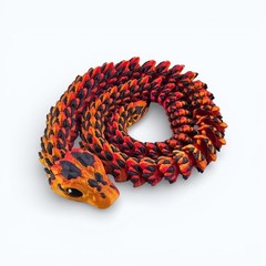 Lot 4 Articulated Snake Fidget Toys 3D Printed Flexible Desk Toy Gift – 21″