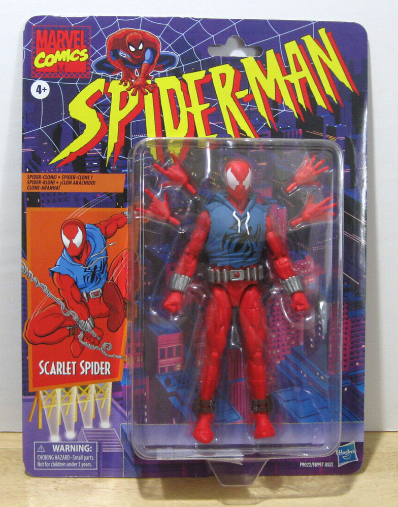 2024 Marvel Legends Animated Spider-Man 6″ Retro Card ~ Scarlet Spider NIP VHTF