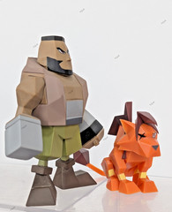 Final Fantasy VII Barret + Red XIII Set of 2 Polygon Retro Figure FF7 FFVII PS1