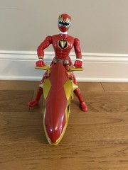 Power Rangers Dino Thunder Raptor Motorcycle & Bandai Red Ranger VINTAGE Bundle