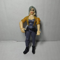 Female Character Action Figure Gray Hair Yellow Jacket Gray/Black Plastic