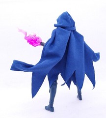 SU-MF-RAVEN: Dark Blue Wired Hooded Cape for McFarlane Raven Action Figure