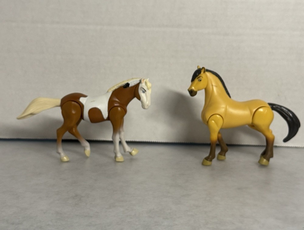 2002 Spirit Stallion of the Cimarron Burger King Toy Figures Spirit & Rain Set